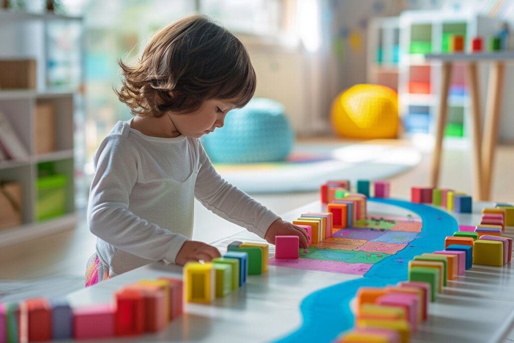 Des activités Montessori pour améliorer le suivi d’un chemin Des activités Montessori pour améliorer le suivi d’un chemin
